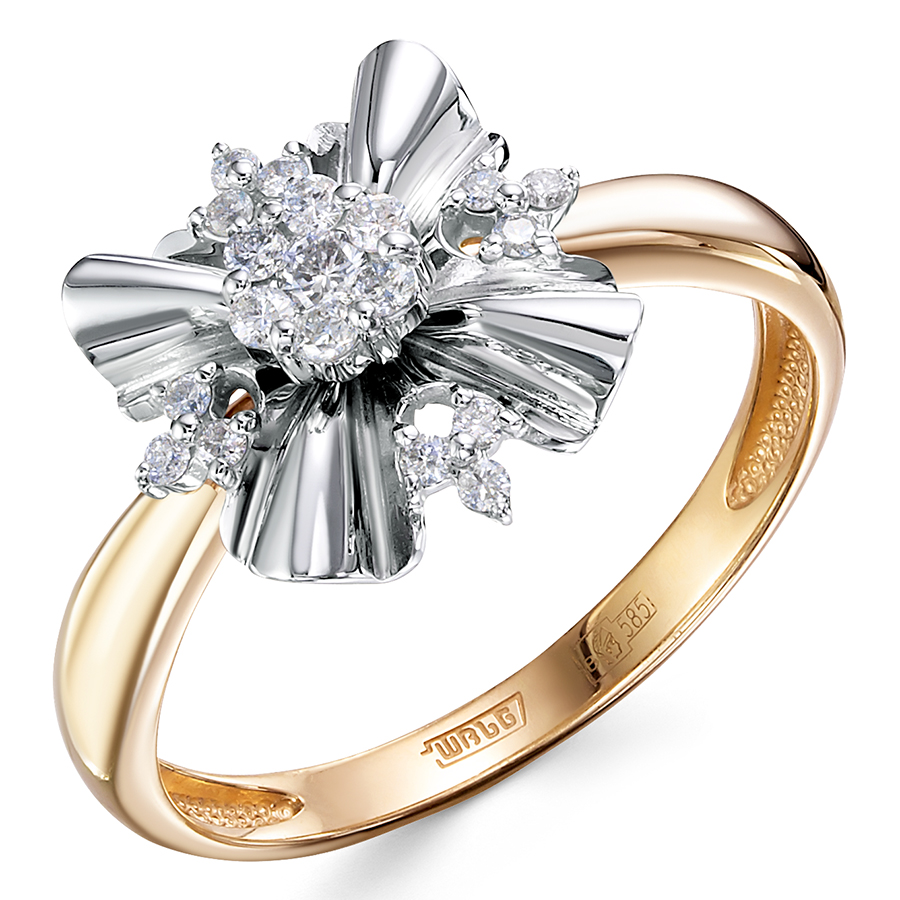 Кольцо, золото, бриллиант, 01-4256